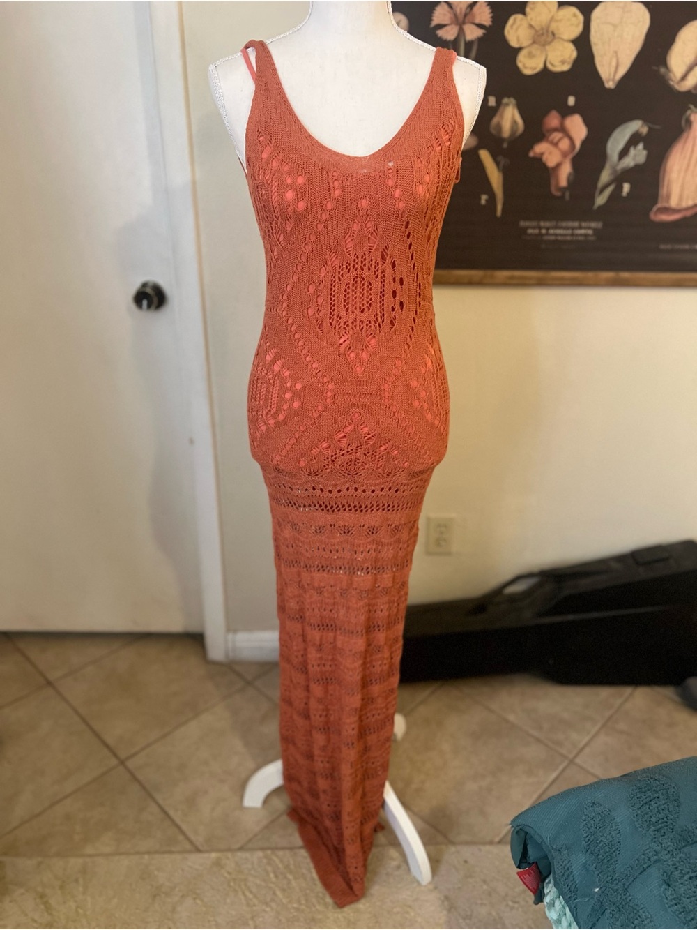 FORE Crochet Knit Maxi Dress